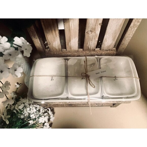 Rae Dunn‎ Icon OG 2018 Number 1-2-3 Serving Tray & Trinket Trays - Picture 2 of 4